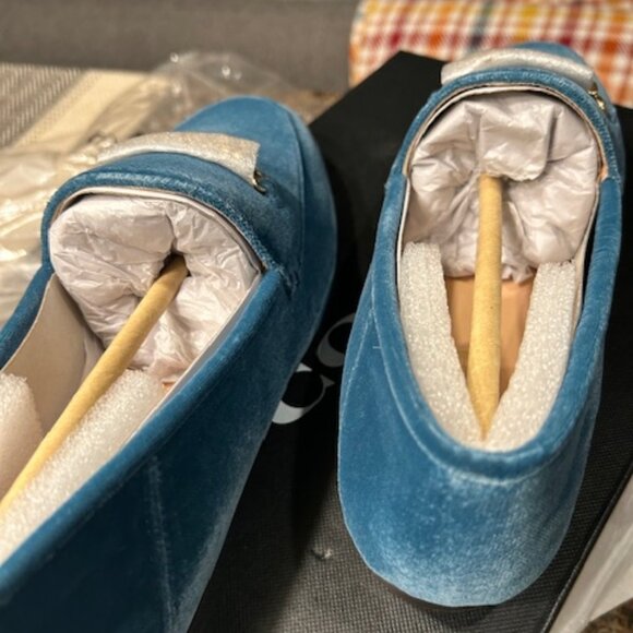 Coach Hanna Velvet Deep Turquoise Loafer - Picture 9 of 11